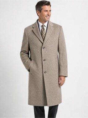 Jos A Bank Executive Collection 100%  Merino Wool Topcoat size 44 reg NWT
